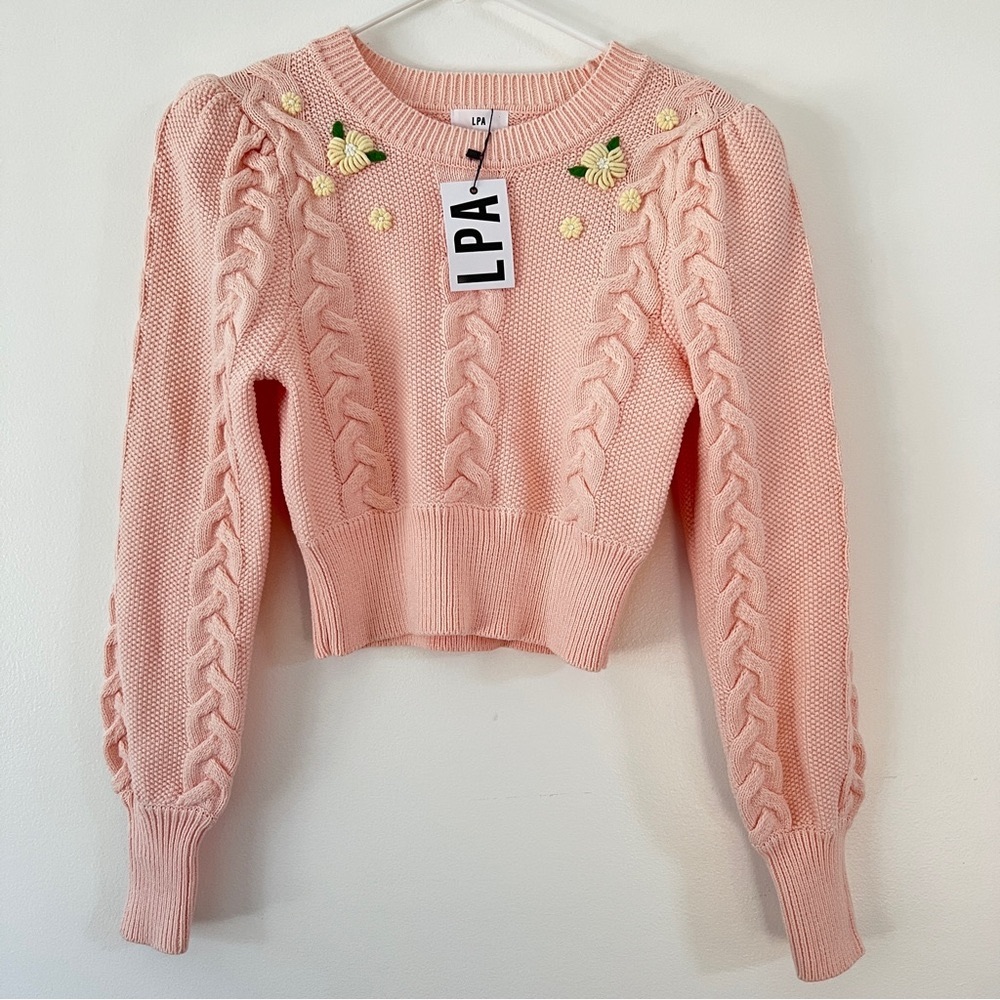 *NEW* Revolve LPA Charli Sweater Blush Cottagecore ~ Small